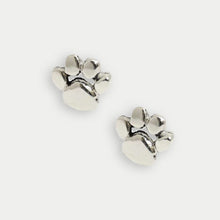 Load image into Gallery viewer, Dog Paw Silver Ear Stud
