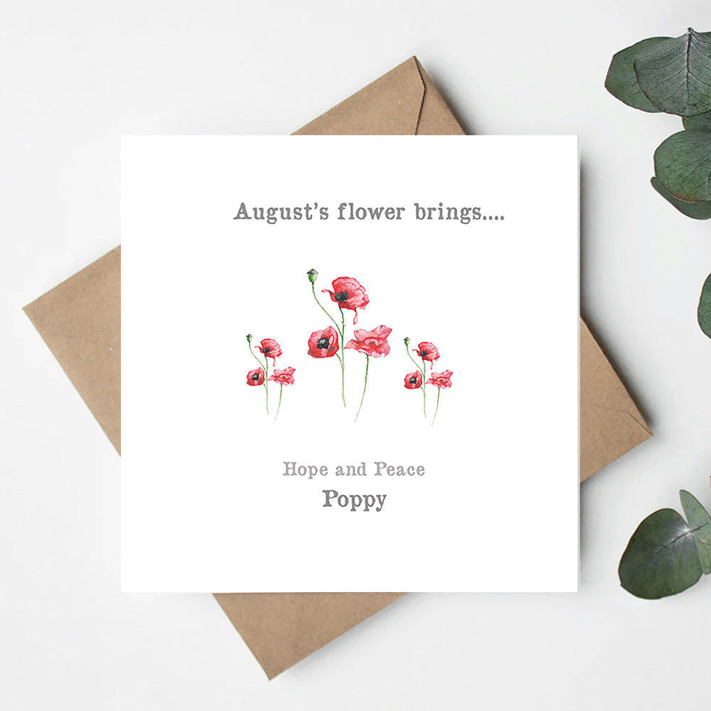 August Poppy Card Greeting & Note Cards Crumble and Core   
