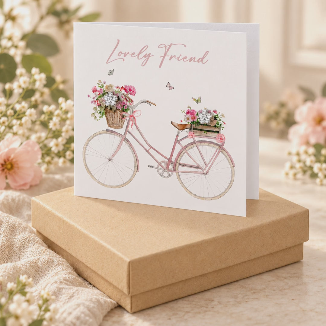 Sterling Silver Studs - Crystal Flower Earrings – Lovely Friend Gift Box & Card