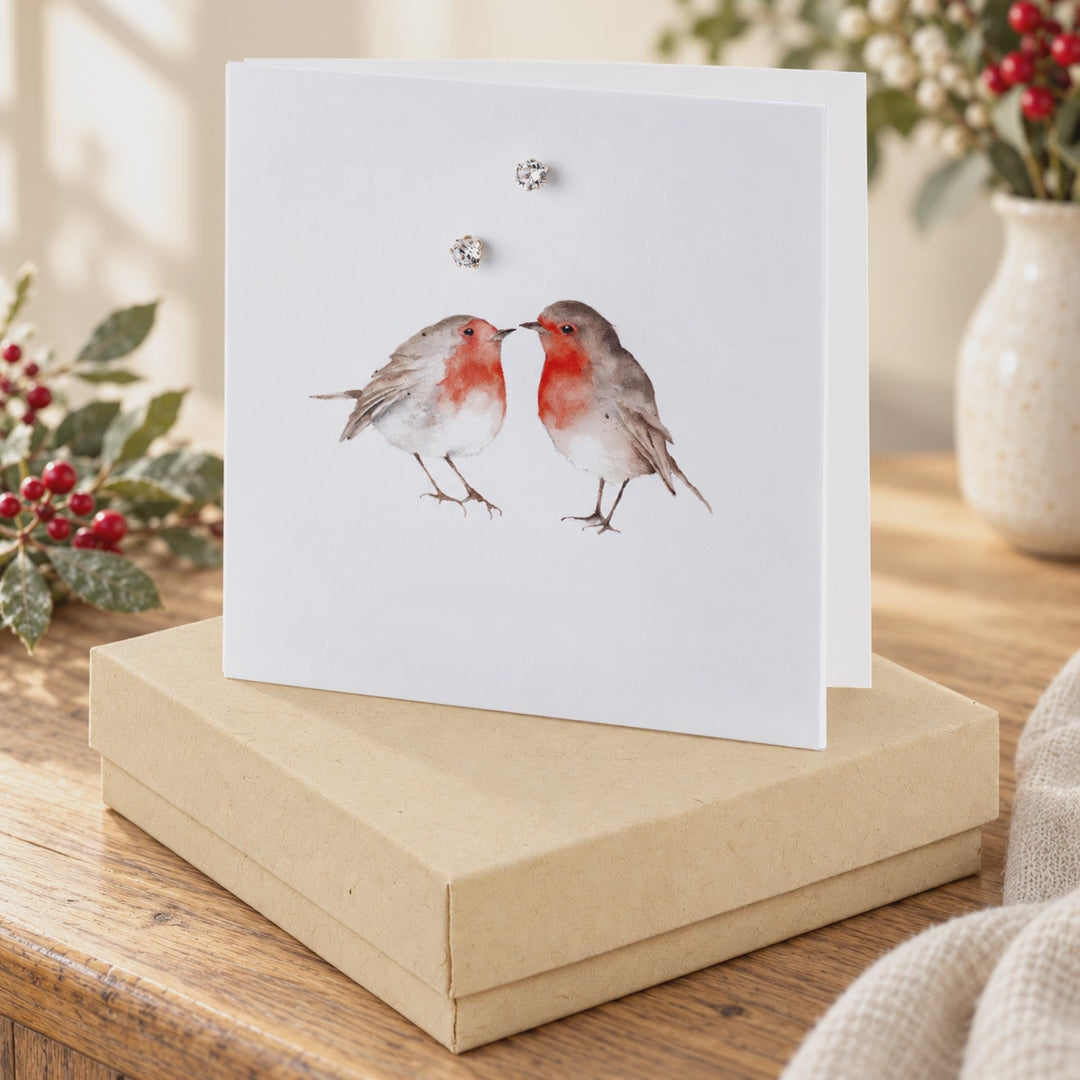 Sterling Silver Stud Earrings – Robin Design | Gift Boxed Silver Stud Gift Set
