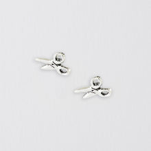 Load image into Gallery viewer, Scissor Silver Ear Studs Earrings Crumble and Core   
