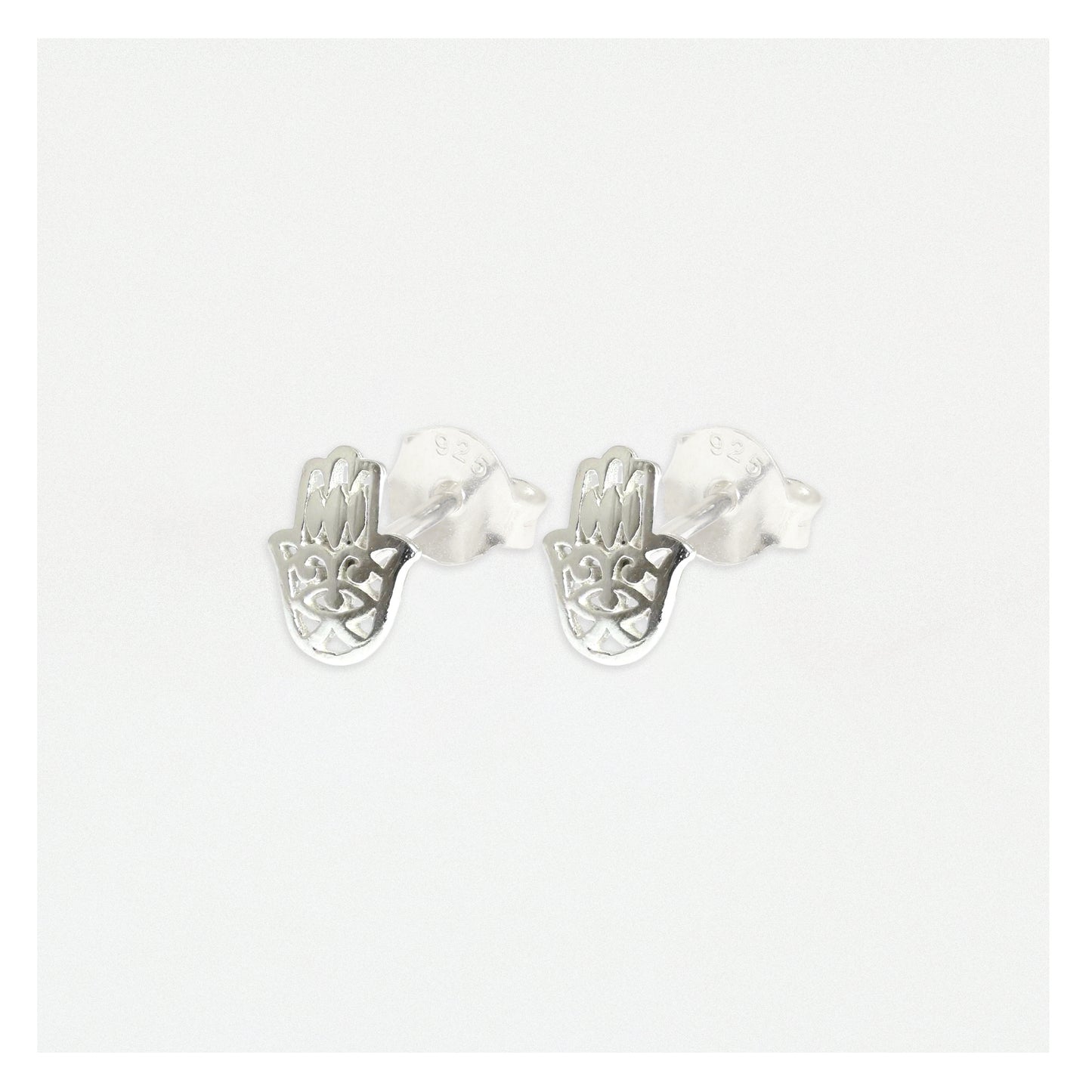 Hamsa Silver Ear Studs All Products Crumble and Core   