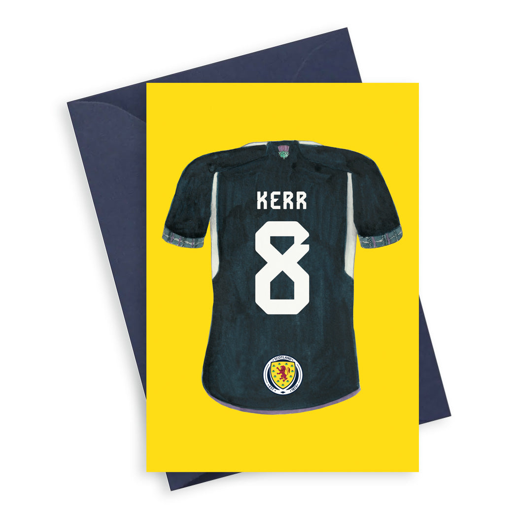 Scotland Football Shirt Kerr 8 A6 Greeting Card Greeting & Note Cards Crumble and Core   