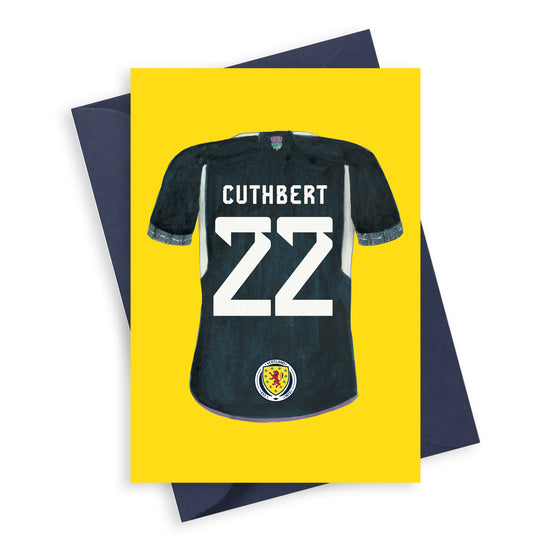 Scotland Football Shirt Cuthbert 22 A6 Greeting Card Greeting & Note Cards Crumble and Core   