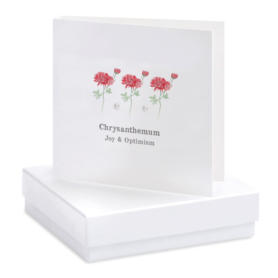 Boxed Chrysanthemum Earring Card Earrings Crumble and Core White  