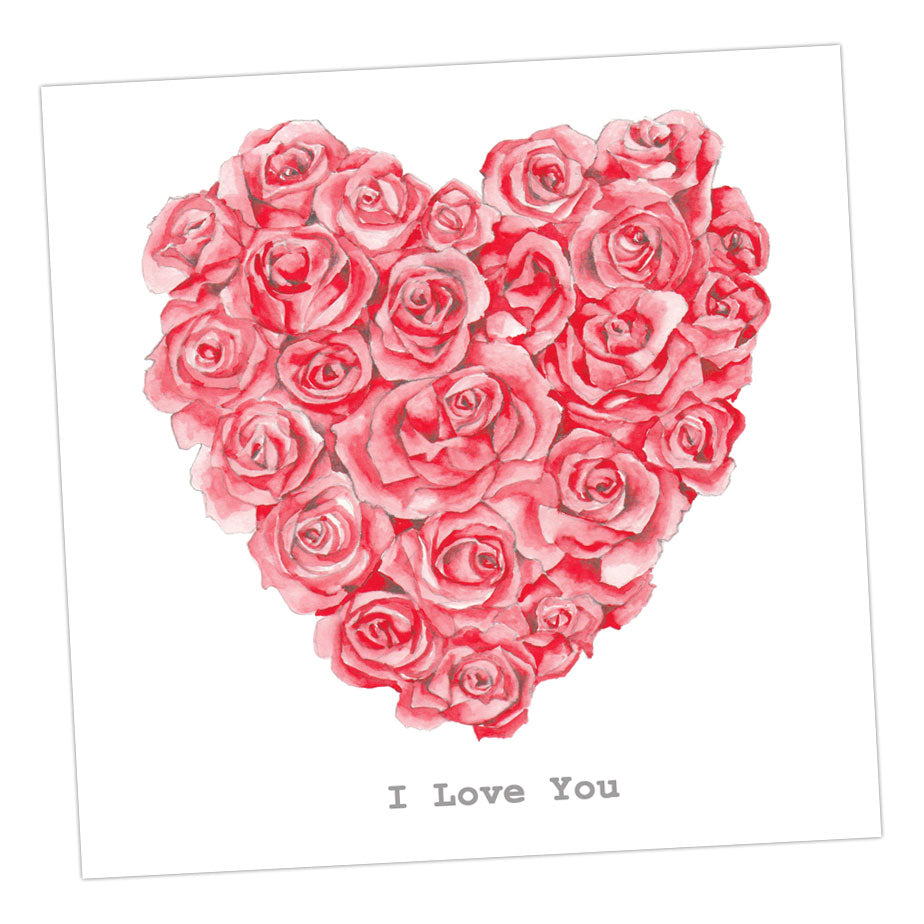 Rose Heart Card Greeting & Note Cards Crumble and Core 12 x 12 cm  