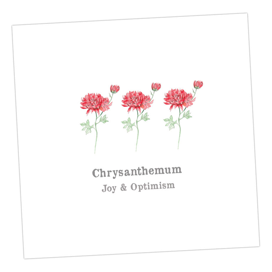 Chrysanthemum Greeting  Card Greeting & Note Cards Crumble and Core 12 x 12 cm  