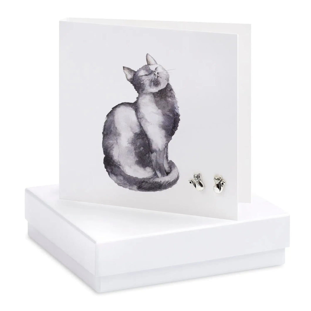 Boxed Cat Earring Card Crumble and Core Crumble & Core