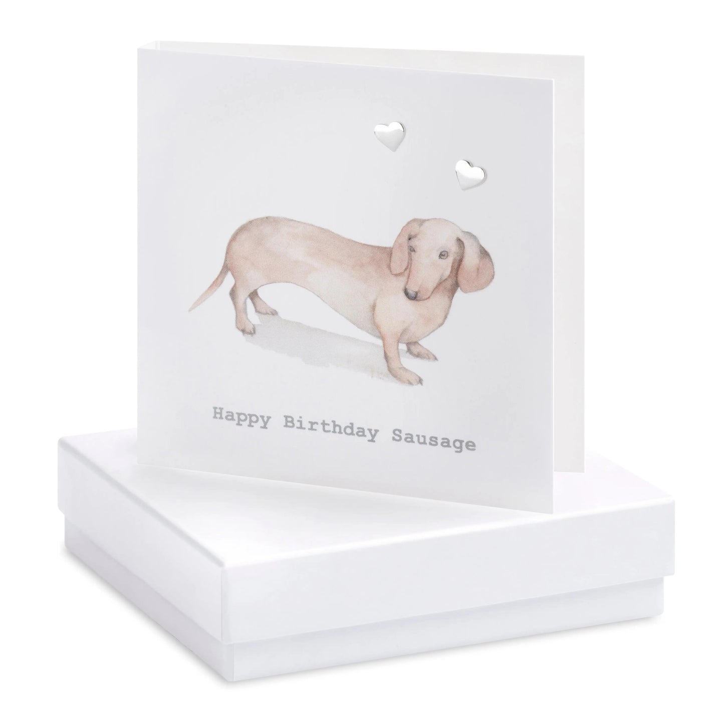 Boxed Happy Birthday Sausage Earring Card Earrings Crumble and Core White  