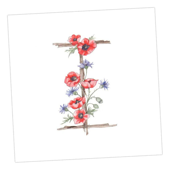 Floral Letters I Greeting & Note Cards Crumble and Core 8 x 8 cm  
