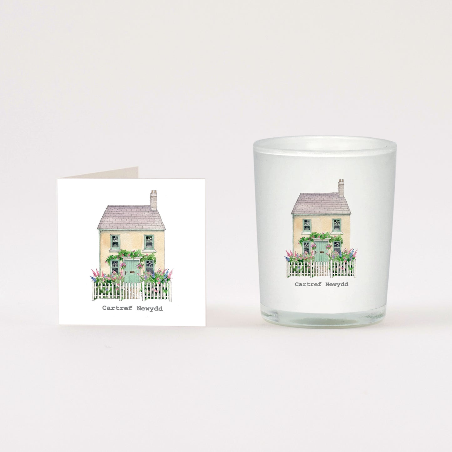 Boxed Welsh Cartref Newydd New Home Candle and Greeting Card Candles Crumble and Core   