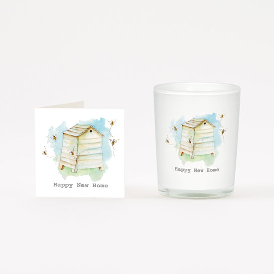 Beehive Boxed Candle and Card Candles Crumble and Core White 20cl 