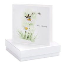 Load image into Gallery viewer, Boxed Earring Card Bee Happy Earrings Crumble and Core White  

