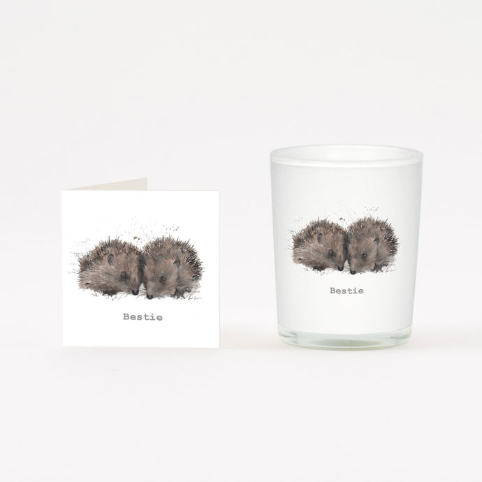 Bestie Hedgehogs Boxed Candle and Card Crumble & Core