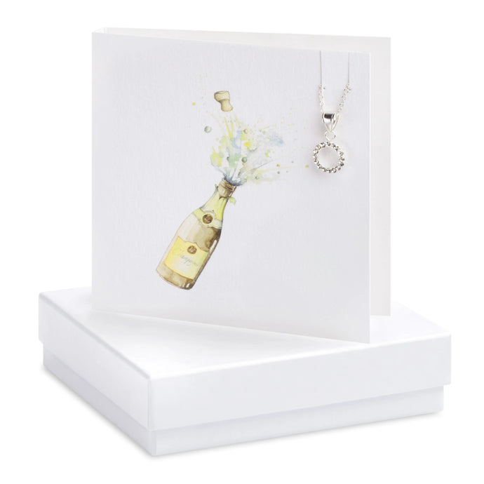 Boxed Champagne Cubic Zirconia Necklace Card Crumble & Core