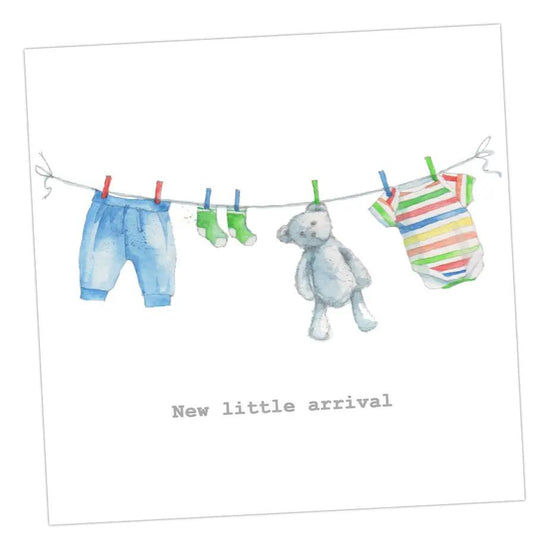 Little Blue Washing Line Greeting & Note Cards Crumble and Core 12 x 12 cm  