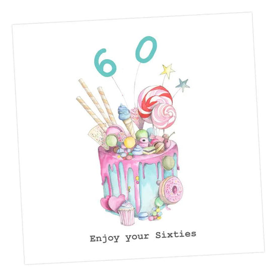 Truly Scrumptious Cake 60th Card Greeting & Note Cards Crumble and Core 12 x 12 cm  