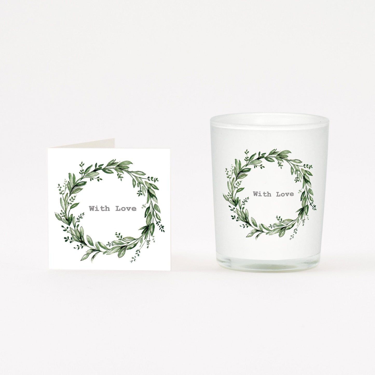 Eucalyptus With Love Boxed Candle and Card Candles Crumble and Core   