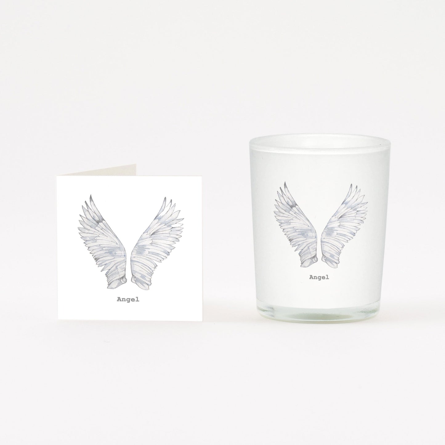 Angel Wings Boxed Candle and Card Candles Crumble and Core White 20cl 