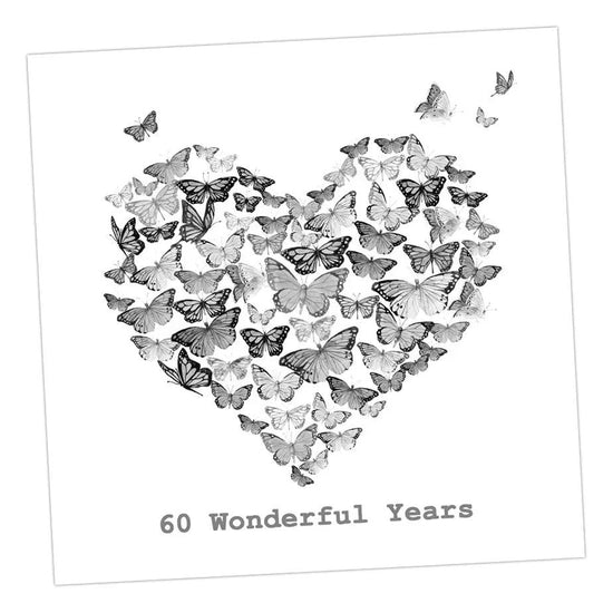 Butterfly 60th Anniversary Card Greeting & Note Cards Crumble and Core 15 x 15 cm  