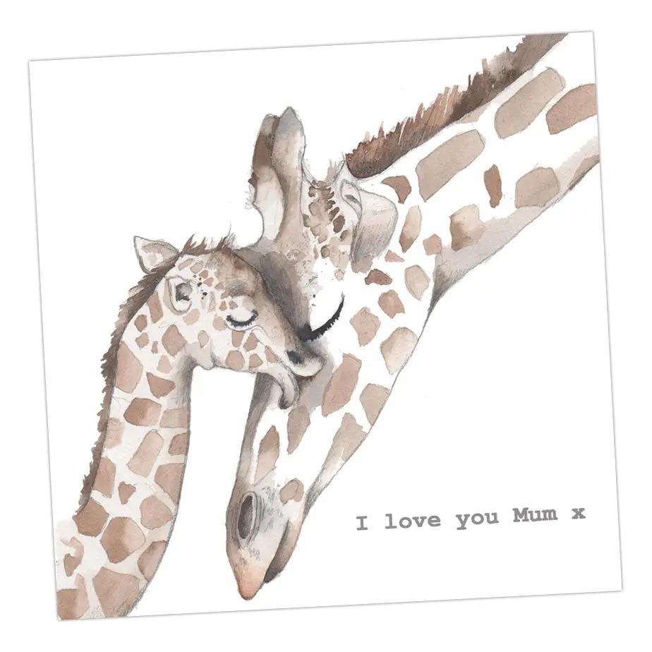 Mum Giraffe card Greeting & Note Cards Crumble and Core 12 x 12 cm  