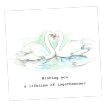 Load image into Gallery viewer, Swans Wedding Card Greeting &amp; Note Cards Crumble and Core 12 x 12 cm  
