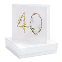 Load image into Gallery viewer, Boxed Floral 40th Earring Card Earrings Crumble and Core White  
