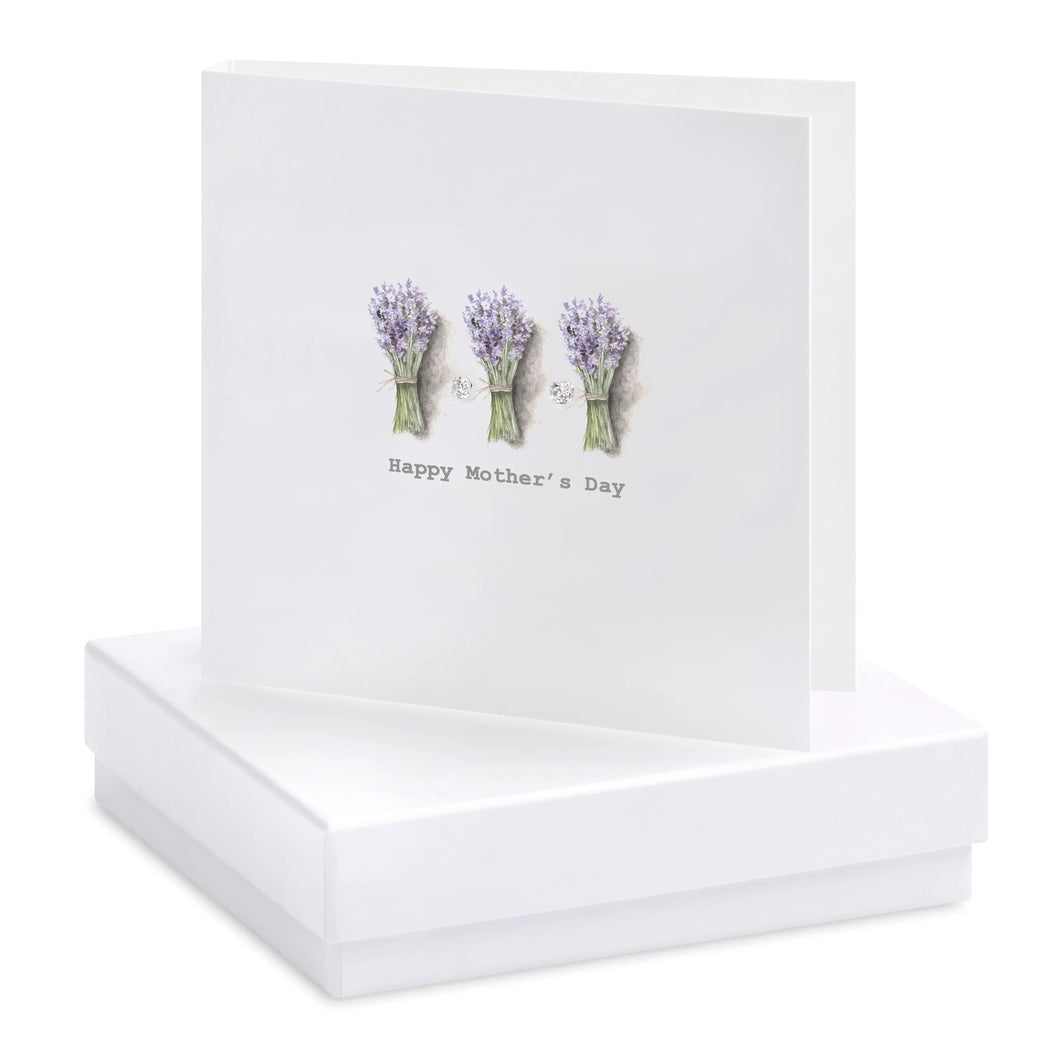 Boxed Lavender Mother's Day Earring Card Earrings Crumble and Core White  