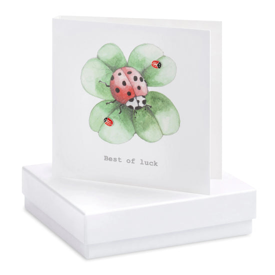 Boxed Best of Luck Clover Earring Card Earrings Crumble and Core White  