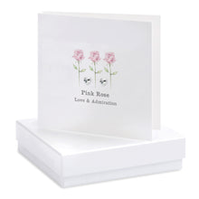 Carica l&#39;immagine nel visualizzatore di Gallery, Boxed Pink Rose Earring Card Earrings Crumble and Core White  
