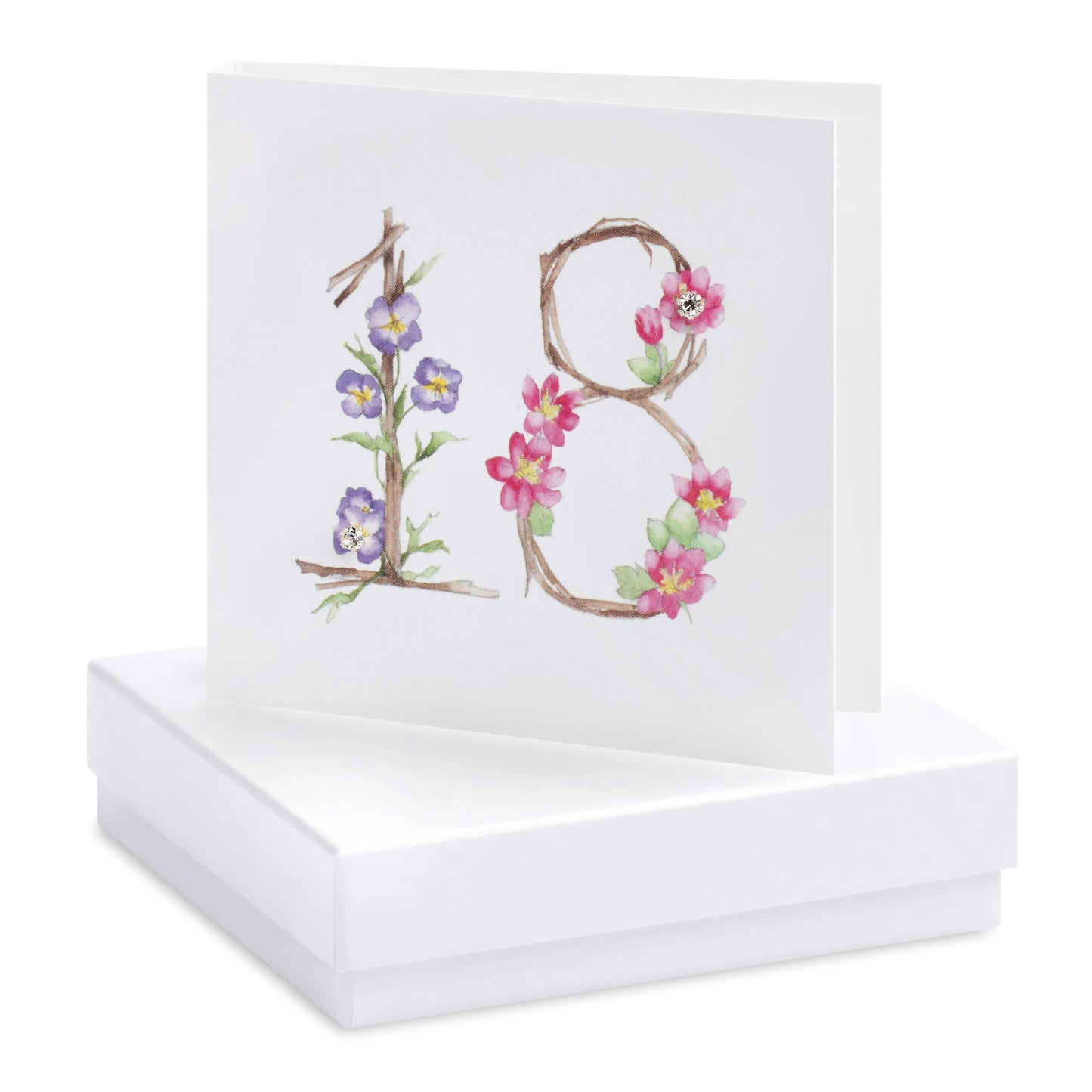 Boxed Floral 18th Earring Card Earrings Crumble and Core White  