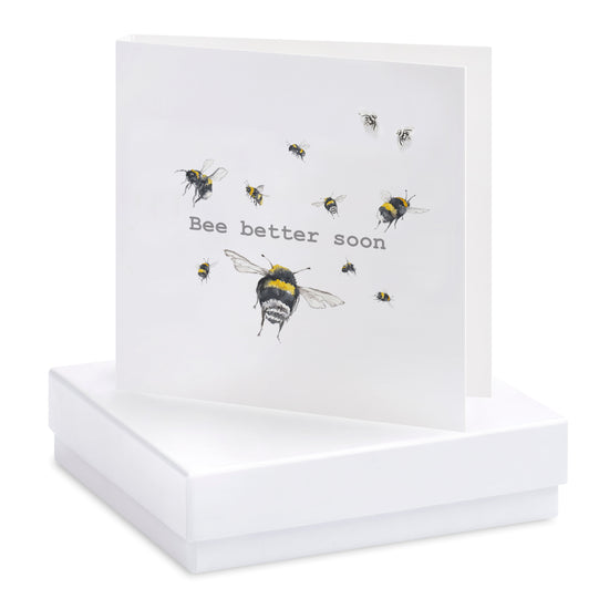 Boxed Bee Better Soon Earring Card Earrings Crumble and Core White  