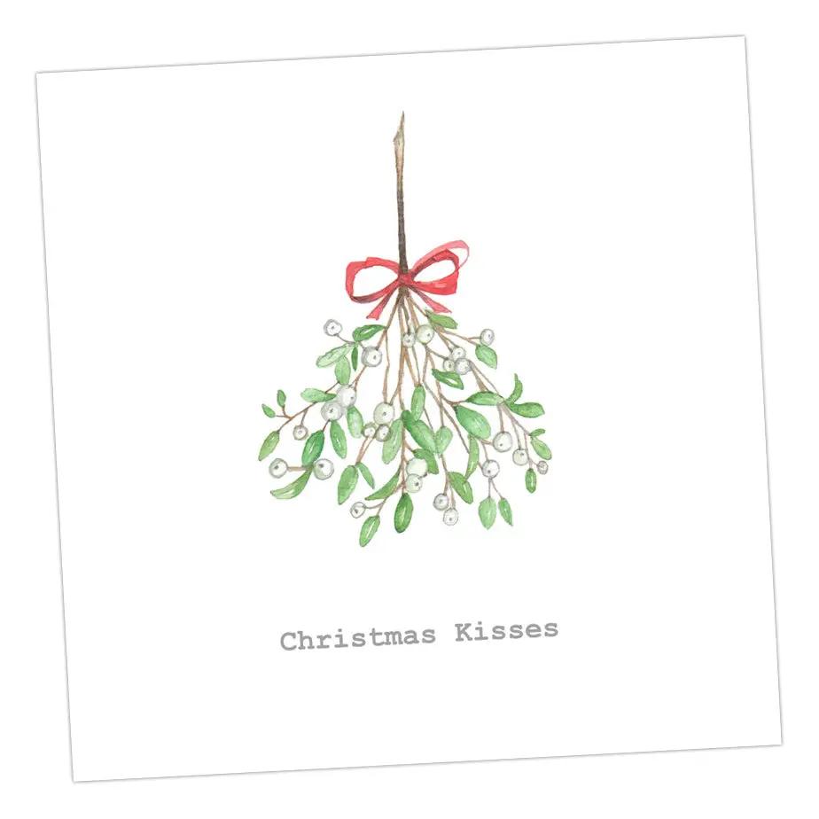 Mistletoe  Christmas Card Greeting & Note Cards Crumble and Core 12 x 12 cm  