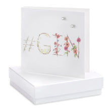 Carica l&#39;immagine nel visualizzatore di Gallery, Boxed Earring Card Hashtag Gin Earrings Crumble and Core White  

