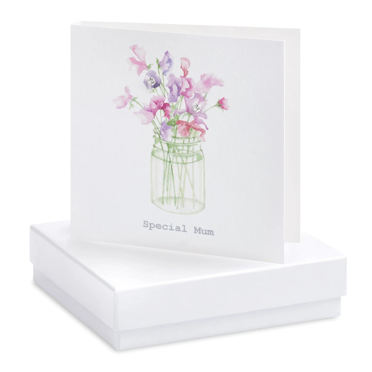 Boxed Sweet Pea Special Mum Earring Card Earrings Crumble and Core White  