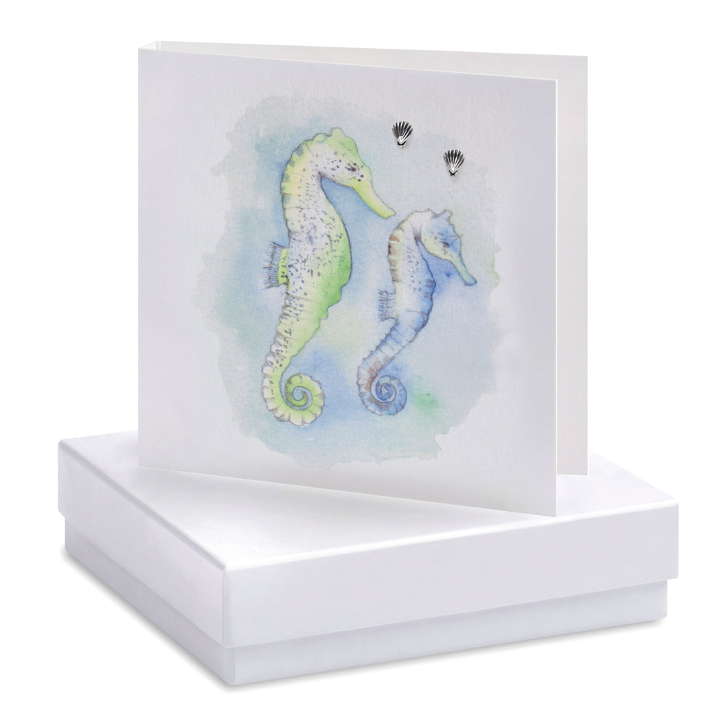 Boxed Seahorse Earring Card Crumble and Core Crumble & Core