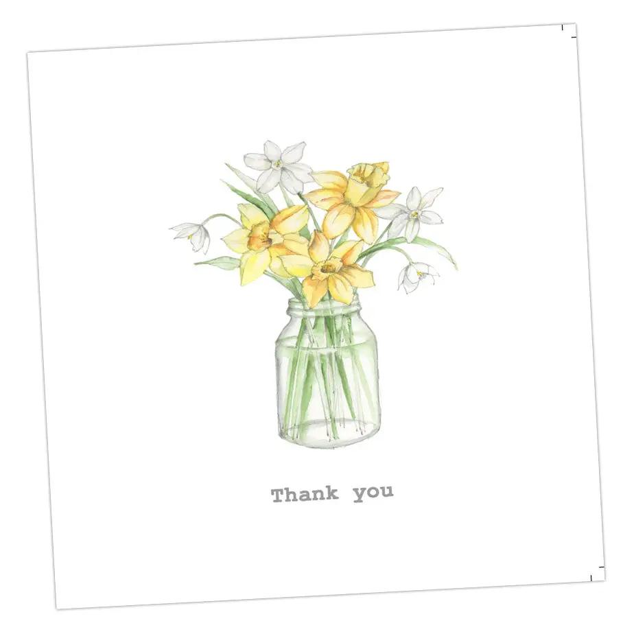 Thank you Daffs Card Greeting & Note Cards Crumble and Core 15 x 15 cm  