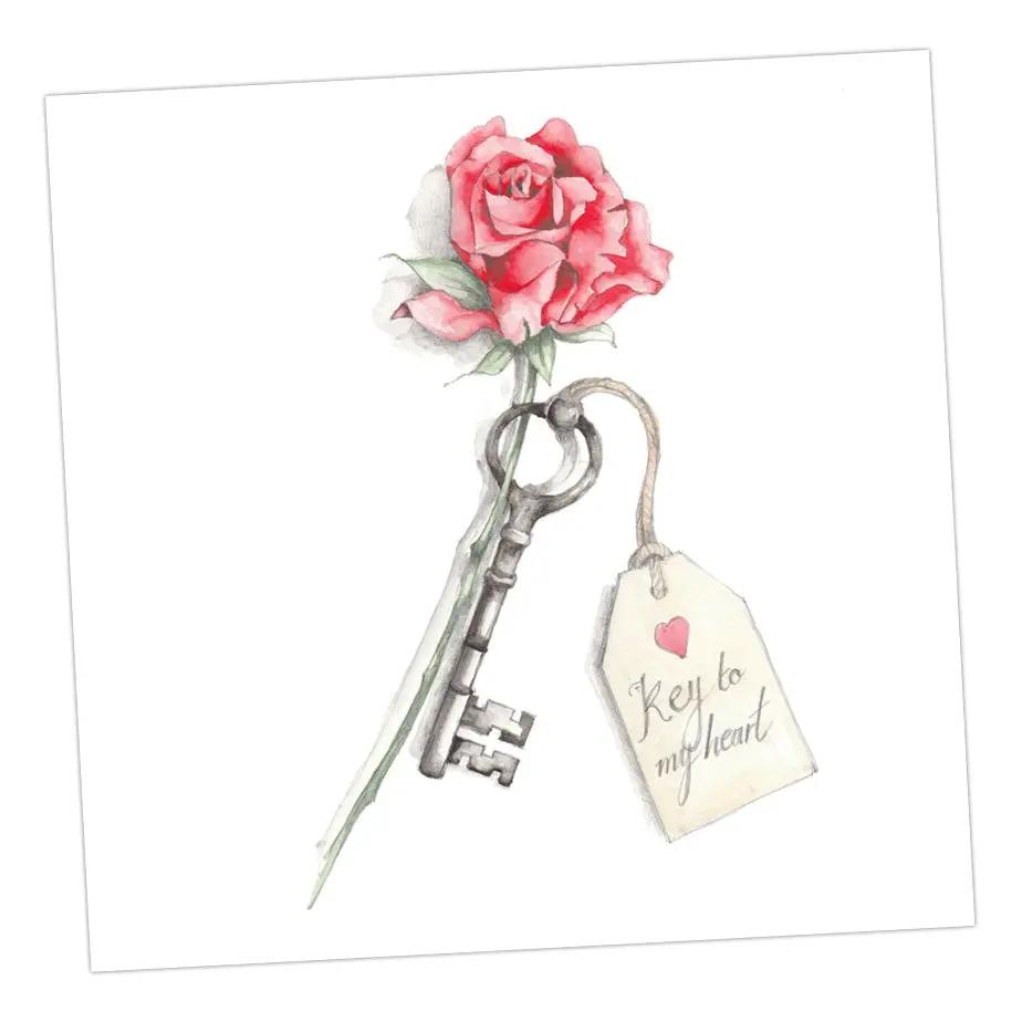 Key To My Heart Card Greeting & Note Cards Crumble and Core 12 x 12 cm  