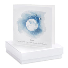 Carica l&#39;immagine nel visualizzatore di Gallery, Boxed Earring Card Mum Moon and Star Earrings Crumble and Core White  
