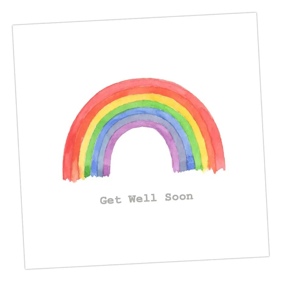 Rainbow Get Well Soon Card Greeting & Note Cards Crumble and Core 12 x 12 cm  