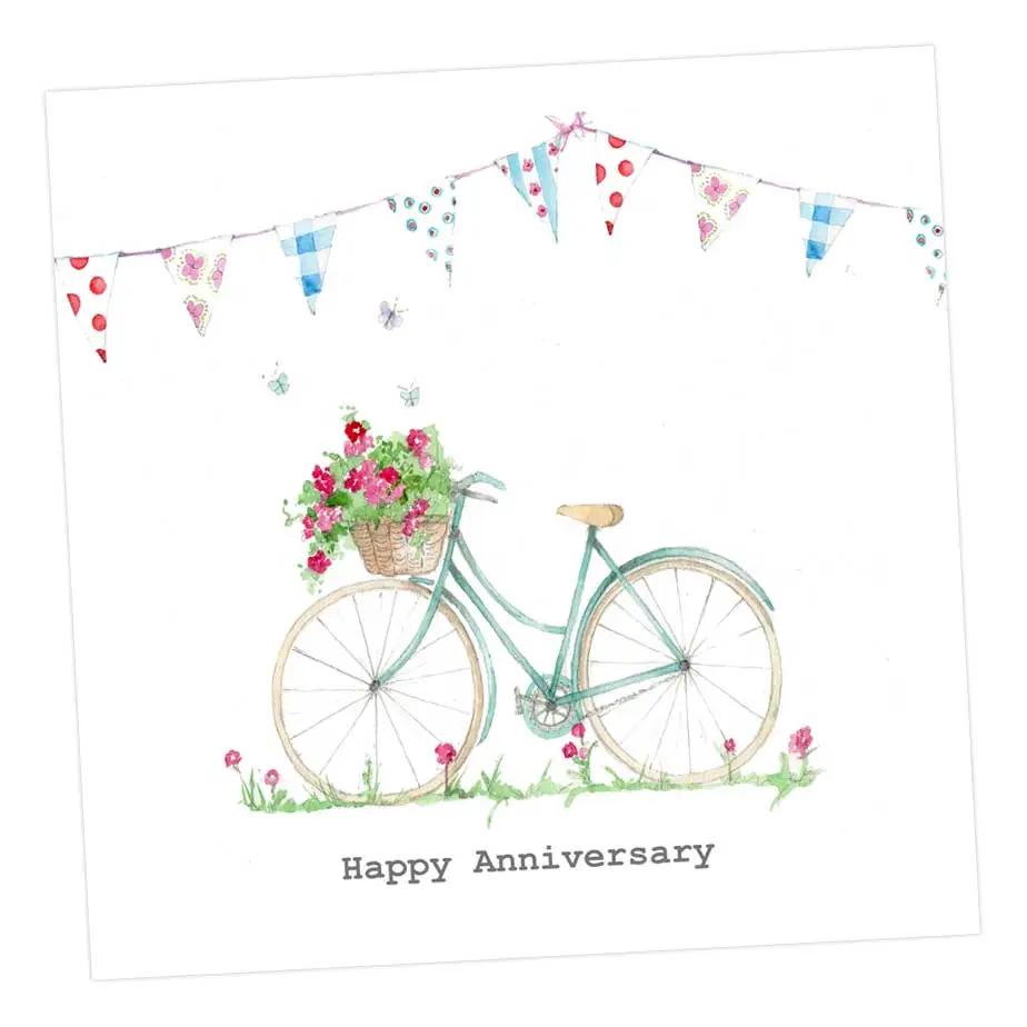 Summer Bicycle Anniversary Card Greeting & Note Cards Crumble and Core 12 x 12 cm  
