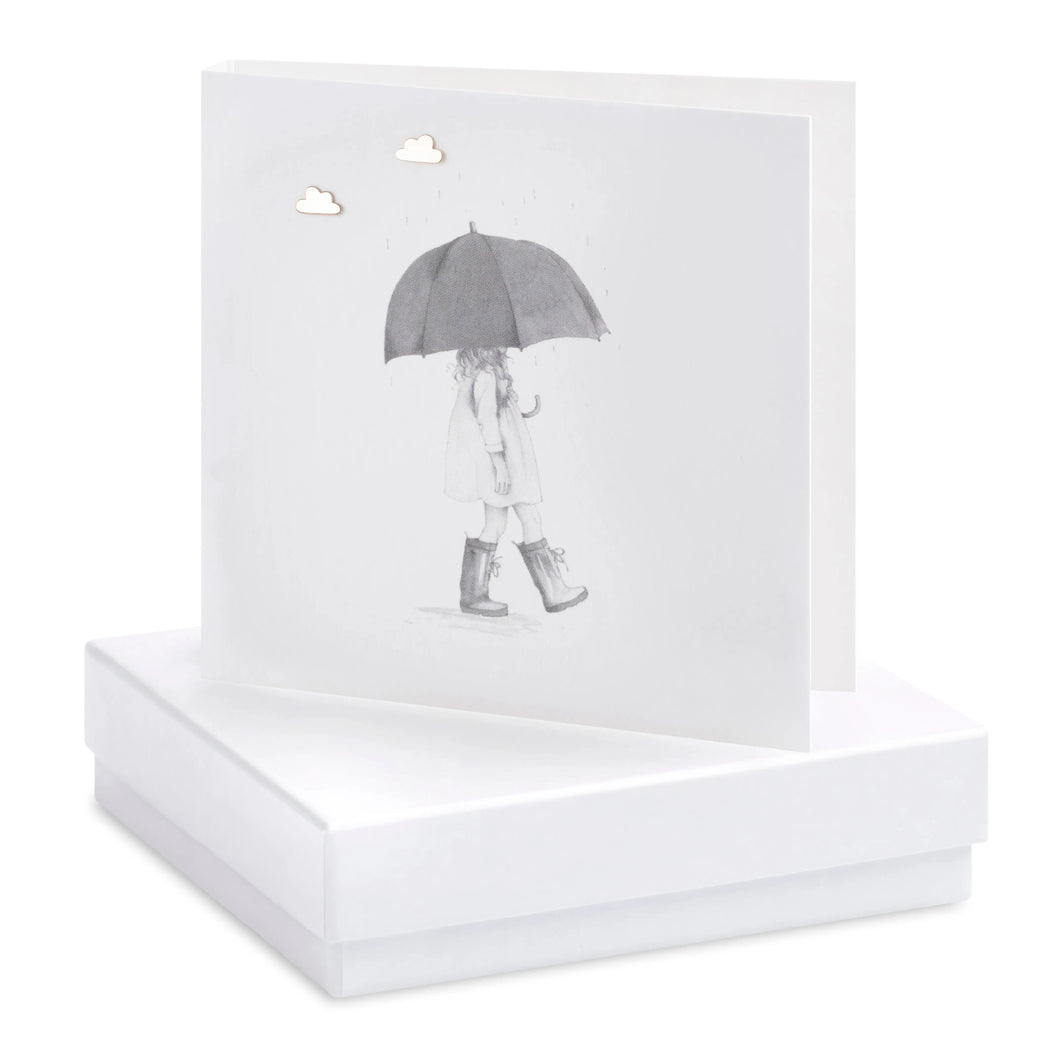 Boxed Earring Card Crumble and Core Crumble & Core Umbrella Girl B&W