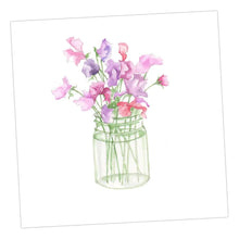 Load image into Gallery viewer, Sweet Peas Blank Card Greeting &amp; Note Cards Crumble and Core 12 x 12 cm  
