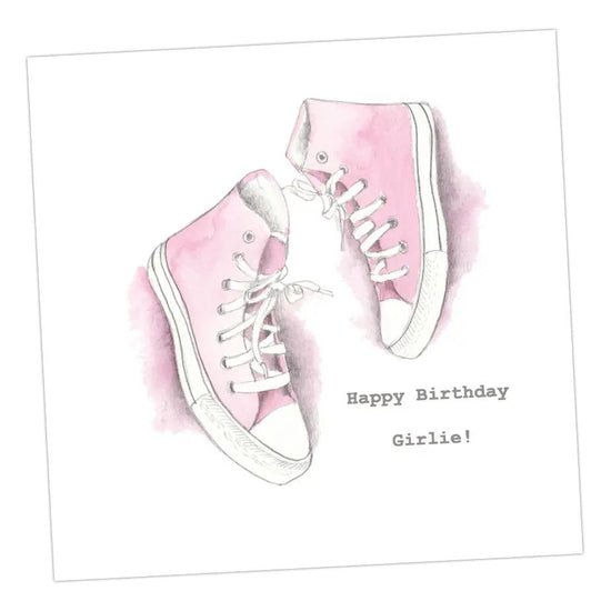 Pink Trainers Birthday Card Greeting & Note Cards Crumble and Core 12 x 12 cm  