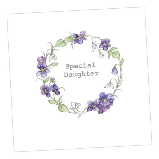 Special Daughter Wreath Greeting & Note Cards Crumble and Core 15 x 15 cm  