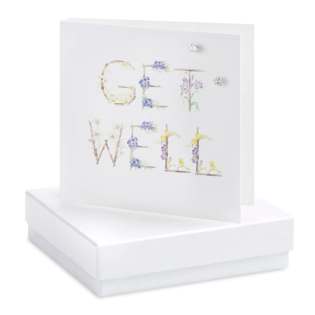 Boxed Get Well Earring Card Earrings Crumble and Core White  