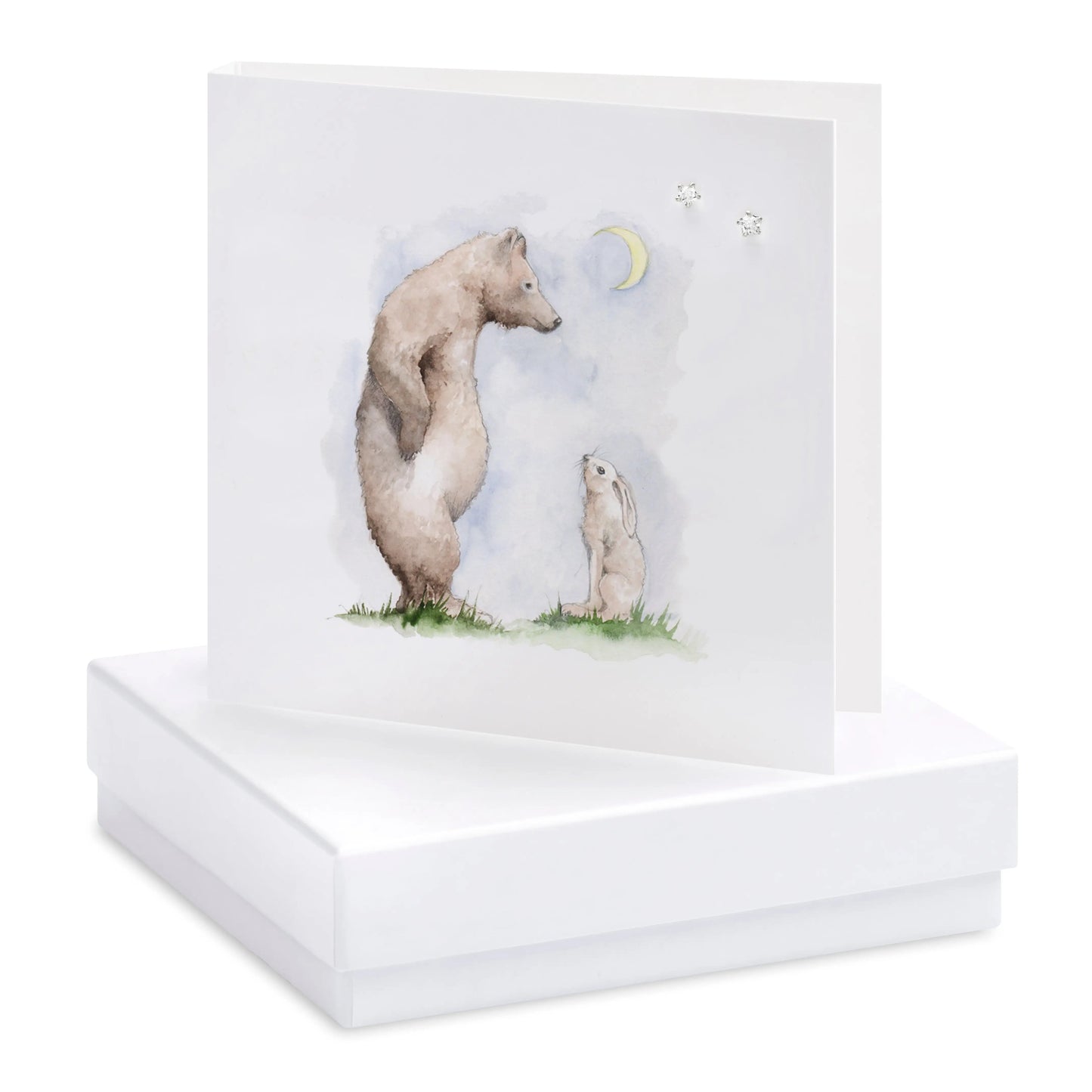 Boxed Bear and Hare Earring Card Earrings Crumble and Core White  