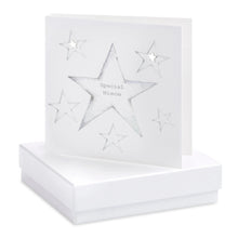 Load image into Gallery viewer, Boxed Earring Card Star Special Niece Earrings Crumble and Core White  
