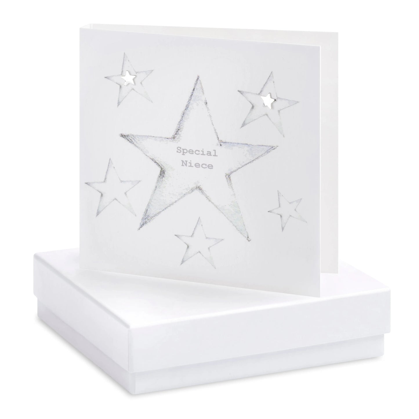 Boxed Earring Card Star Special Niece Earrings Crumble and Core White  