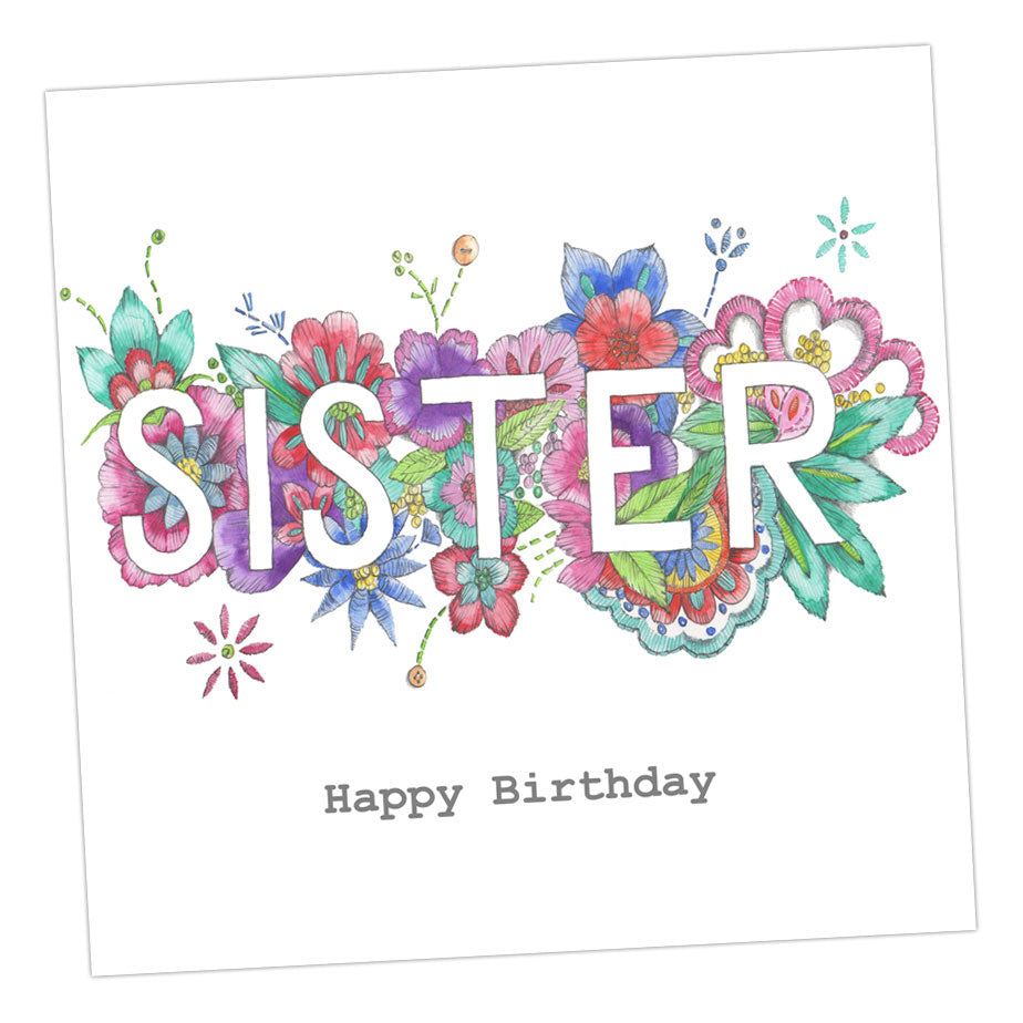 Sister Birthday Card Greeting & Note Cards Crumble and Core 12 x 12 cm  